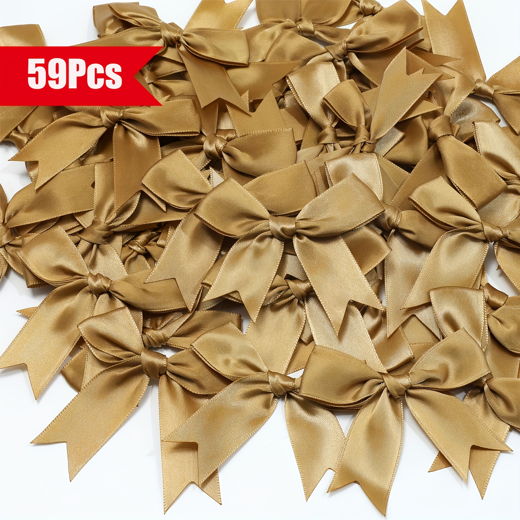 TEMU 59 pz Fiocchi in Raso Pre-annodati, Fiocchi in Tessuto con a Punta a per Confezioni Regalo, Decorazioni Fai da Te per Matrimoni e Feste,