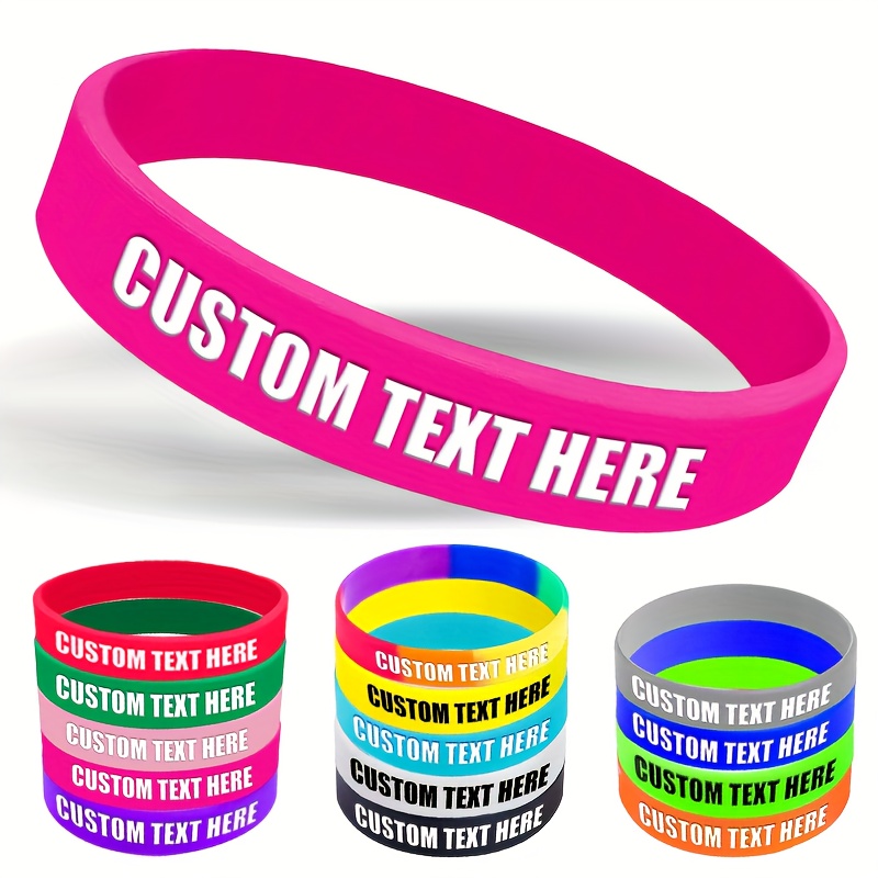 15pcs Custom Silicone Wristbands with Letter Patterns