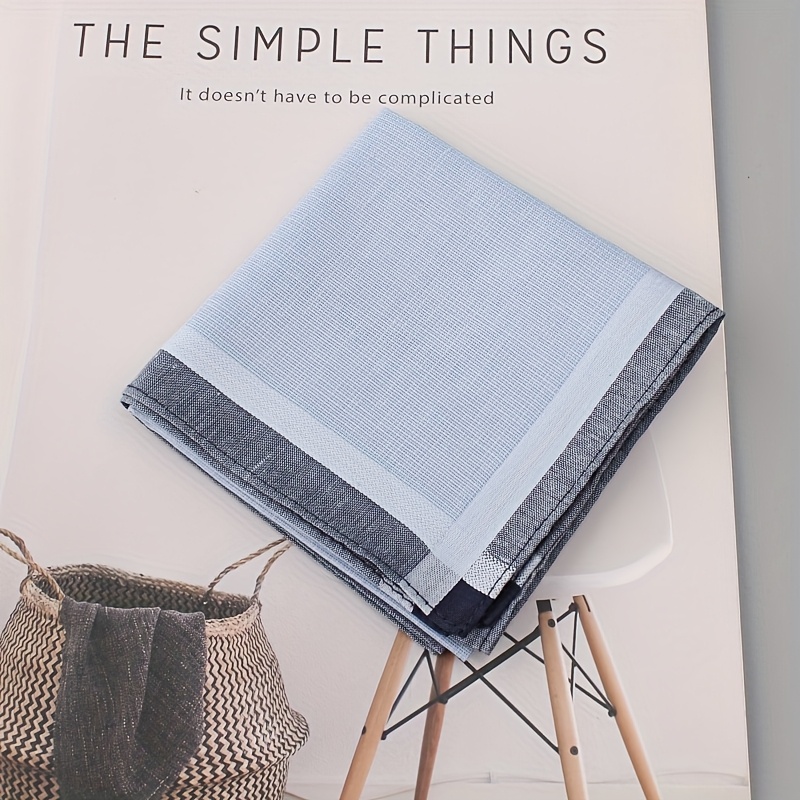 3 Men's Handkerchiefs Beige Gray Soft Woven Fabric Lightweight Compact