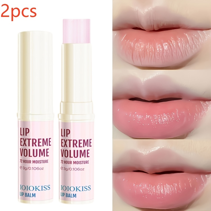 Image of 2pcs Lip Plumping And Moisturizing Lip Balm - Long-lasting Glossy Lip Balm That , Cracking, And Peeling, Providing Long-lasting Hydration And Moisture. Perfect As A Valentine's Day Or Birthday Gift.