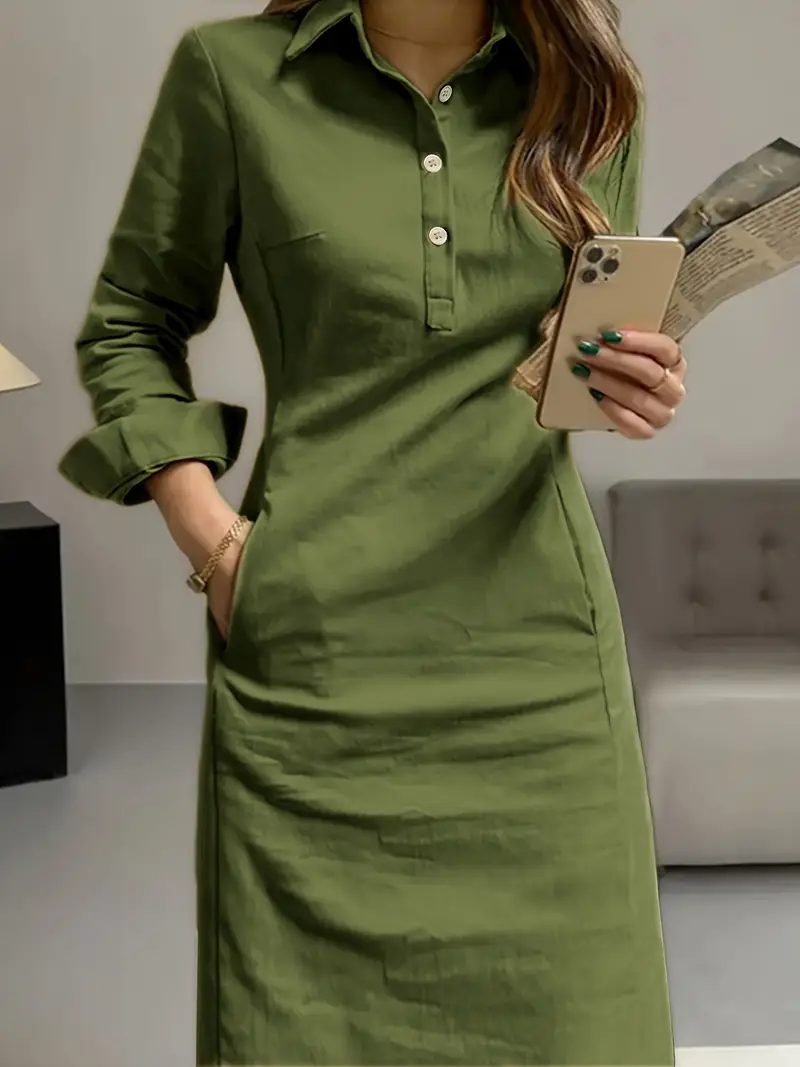 womens elegant office casual dresses long sleeve button - Temu Mauritius womens elegant office casual dresses long sleeve button - Temu Mauritius