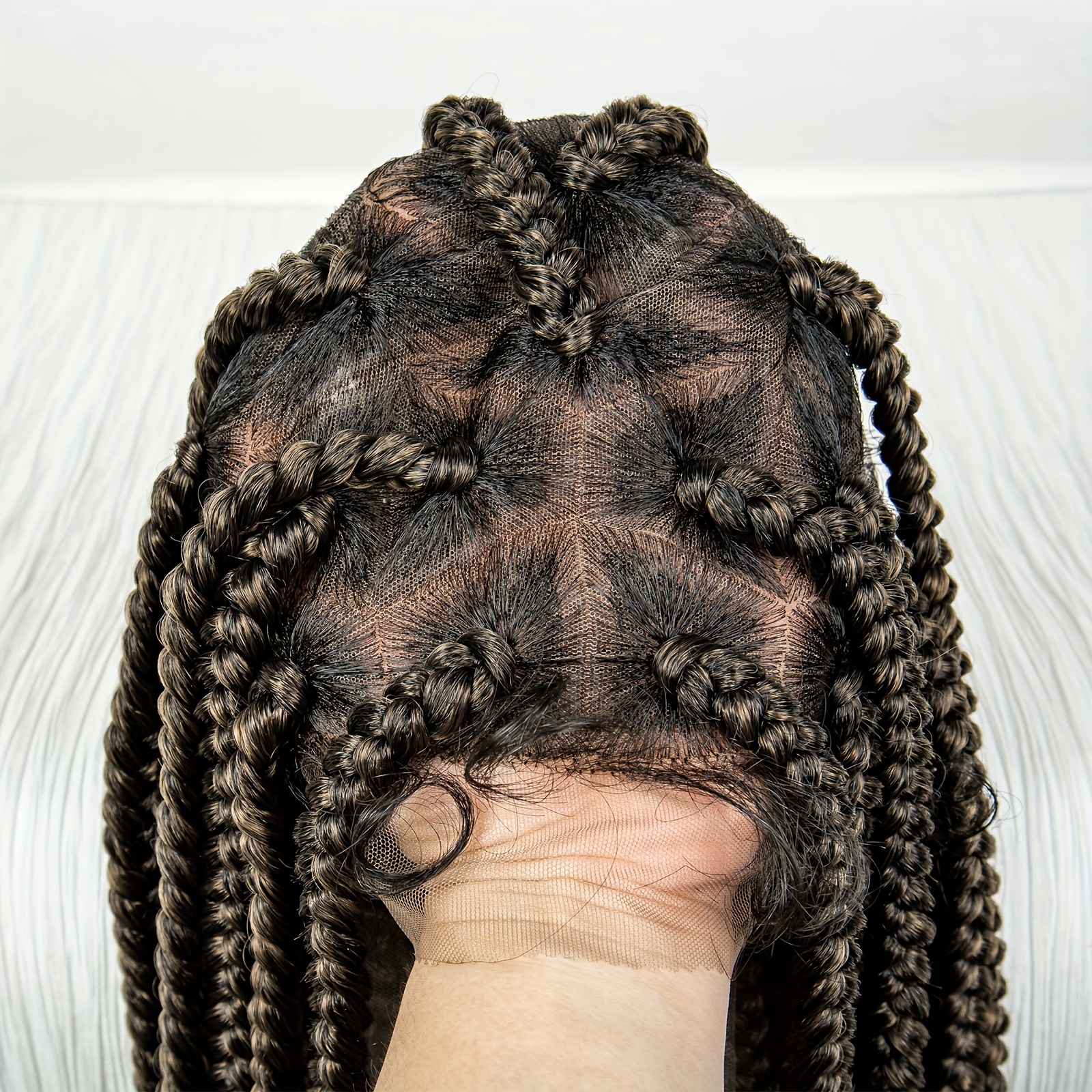 36 inch full lace front knotless box braided wigs women full  display picture 3