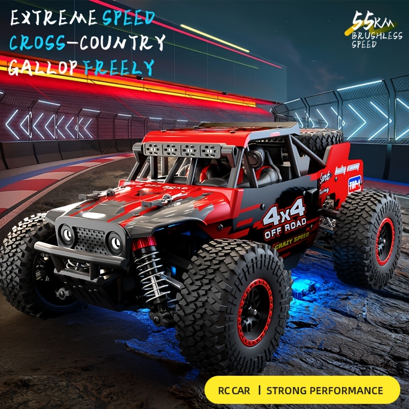 2025 Brushless Motor Remote -road Vehicle, 55km/h | 50 Minutes | 2.4ghz Remote Control | Led Lights | Single Battery, Outdoor Games, Birthday/holiday Toy Gift