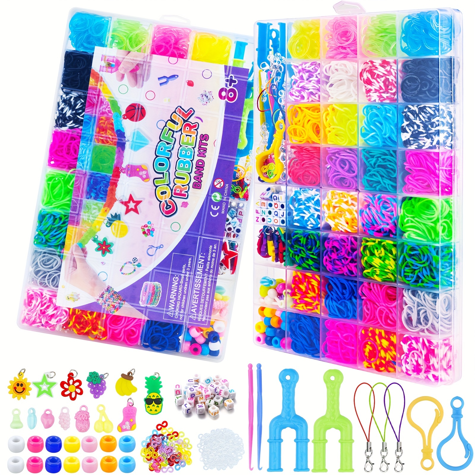 Loom Band Kit 15000+pcs Loom Rubber Bands In 25 Colors - Temu
