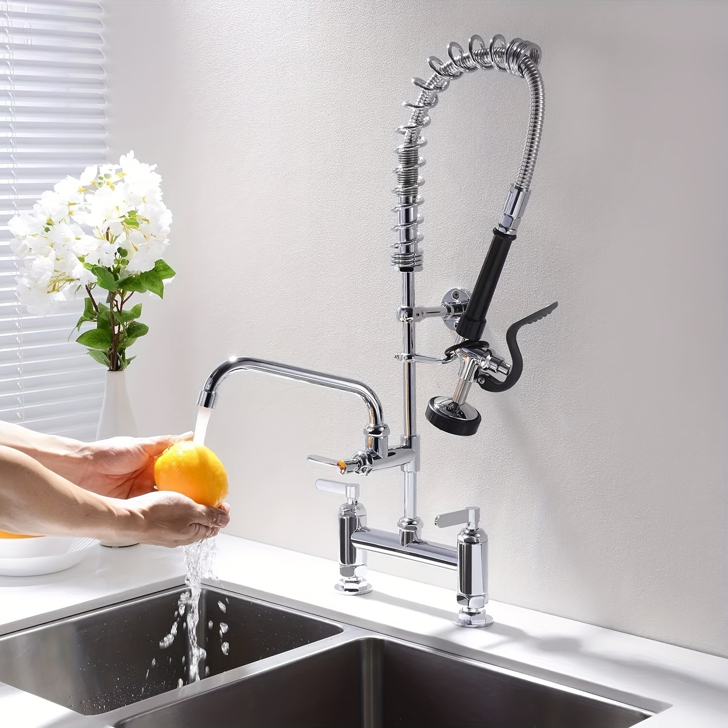 

Pre Faucet 25'' Height 8" , Faucet 26 In Height 2 Tap