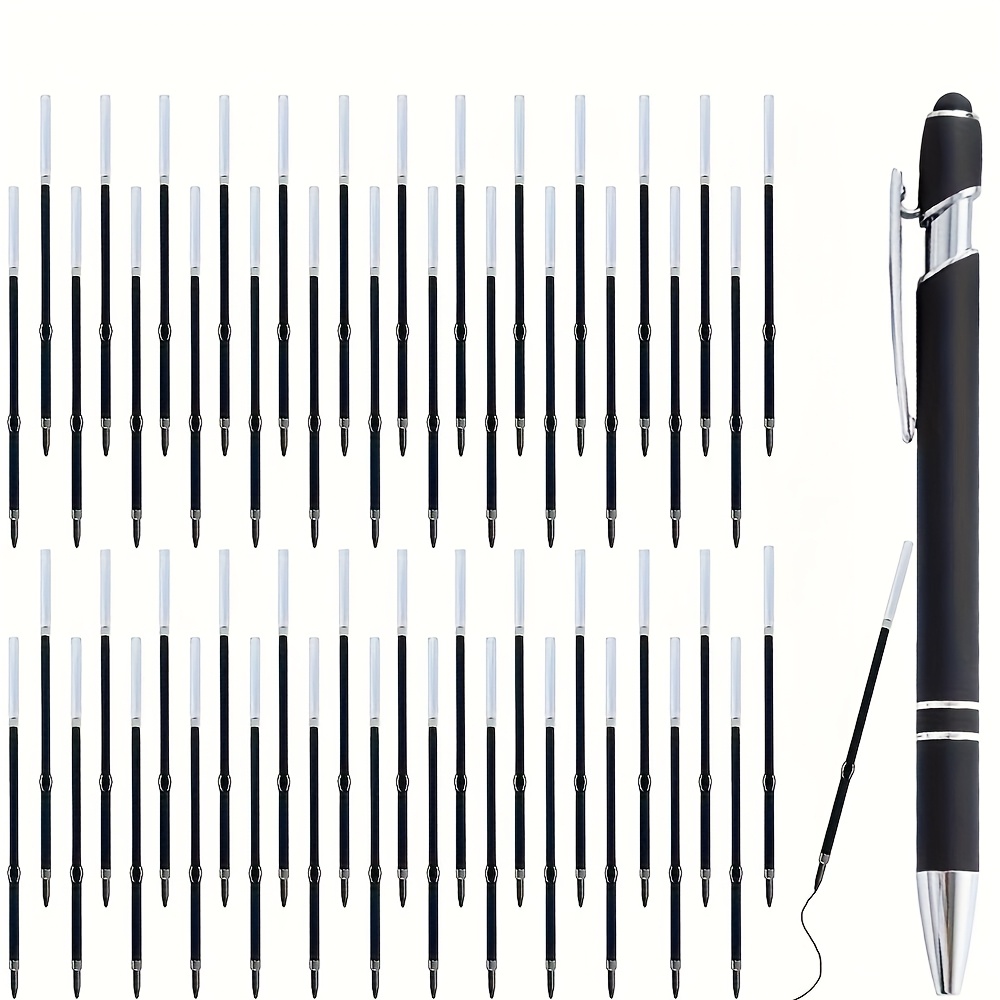 Image of 53pcs Of 2-in-1 Retractable Ballpoint Pen Refills - 3.85 Inches / 9.8 Cm Pen Refills - Refills - Black Pen Refills