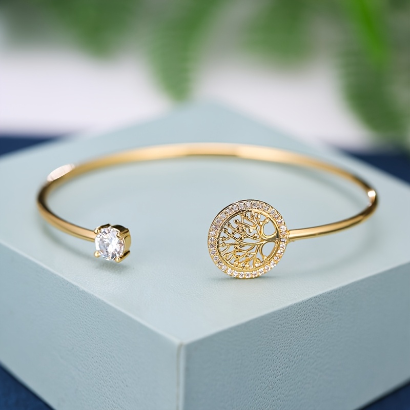cross border jewelry with synthetic zirconia inlay european and   tree of   for women adjustable open end personality jewelry wholesale