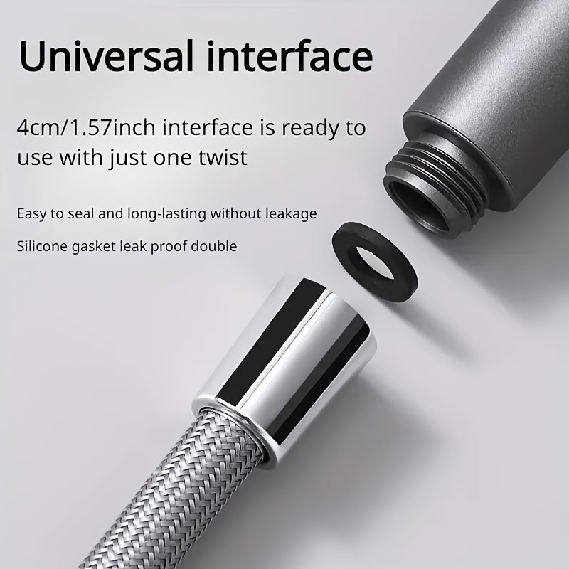 Extended 150Cm Anti-Tangle Shower Hose with Quick-Connect Interface