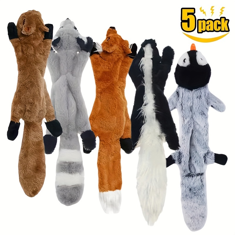 

2/5pcs Simulated No Stuffing Dog Toy Squeakers Stuffingless Squeaky Dog Toy Crinkle Pet Toy