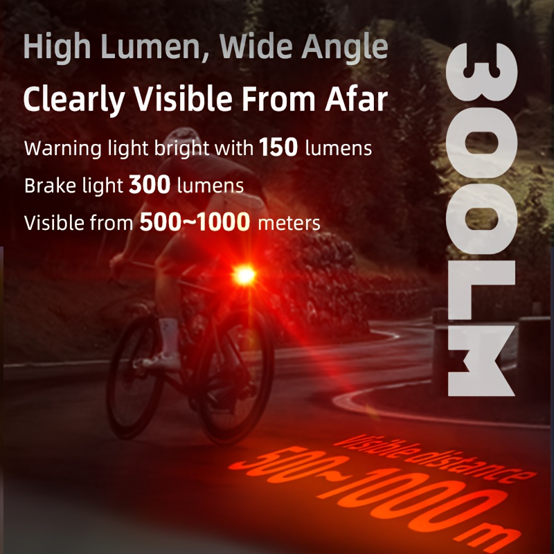 Ultra-Heldere Slimme Rem Achterlicht met Intelligente Sensoren - USB Oplaadbaar, Hoge Lumen Dagelijkse Stroboscoop & Kleurrijke Effecten voor Mountainbikes, Duurzaam PC Materiaal, Zadelpen Montage, 220° Breedhoek Dekking, Sterke Lichtdoorbrenging, Fietsveiligheidsaccessoire, Modern Fietsaccessoire, Hoogwaardige Lens