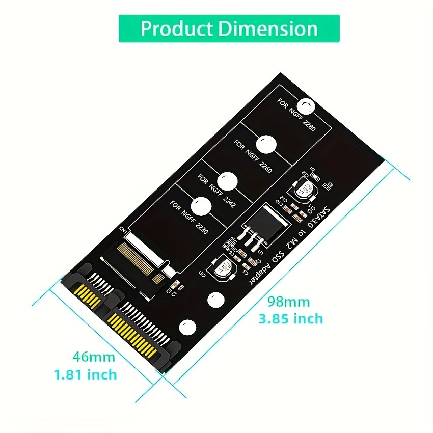 Erweitern Sie Ihren Speicher mit dem M.2 NGFF SSD zu SATA 3.0 Adapter:  Nutzen Sie die B&M Key Protokoll Solid State Disk Drive 2230, 2280, 2242