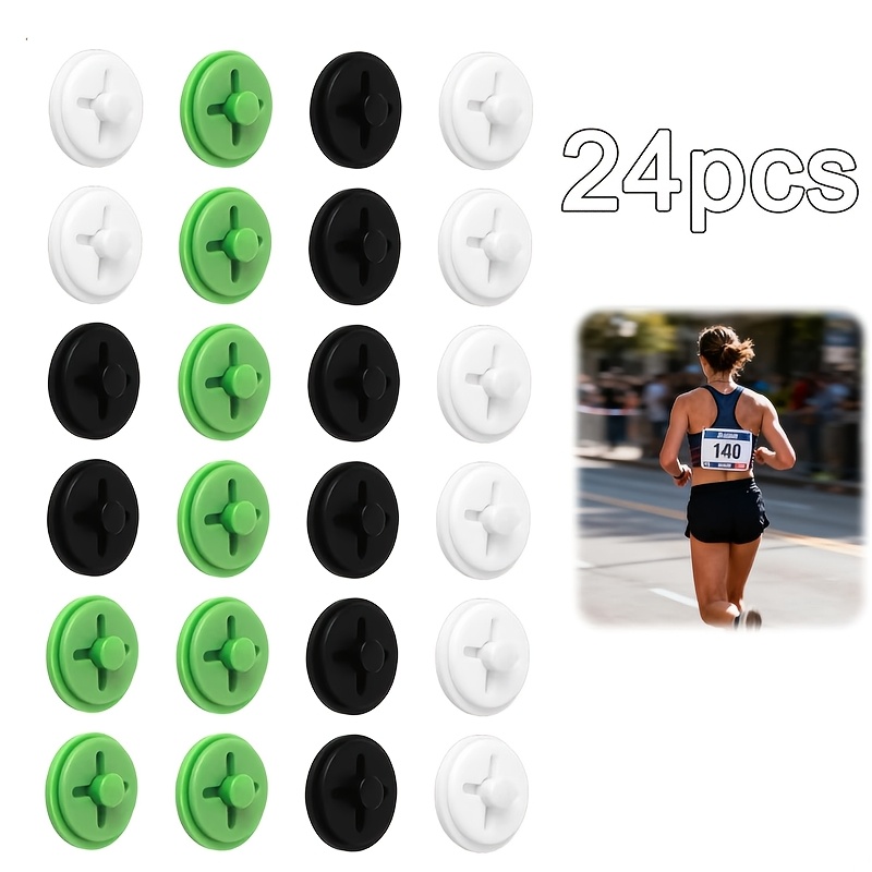 TEMU 24 Porte-Numéros d'Événement, Clips de Numéros d'Événement, Attaches de Numéros de , Adaptés à , Fabriqués en Matériau ABS
