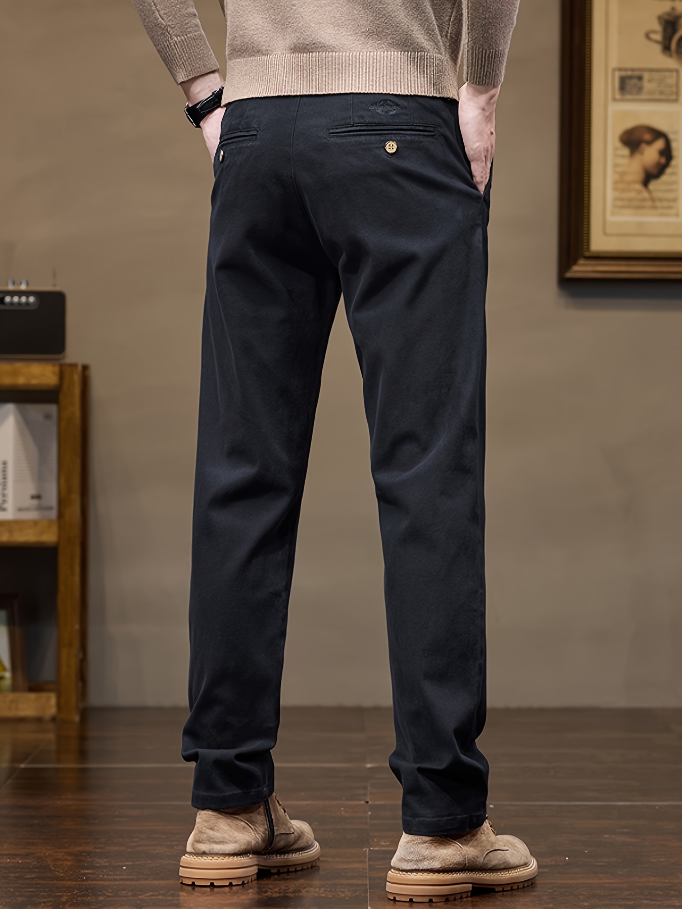 Dress Pants Winter Business Shoes Men' Cotton Blend Suit Pants