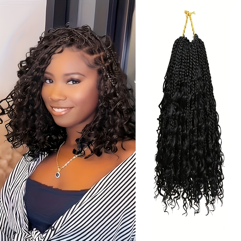 TEMU Extensions de cheveux à crocheter boîte bohèmes, boîte déesse à crocheter, cheveux synthétiques à boucles pré-bouclées pour avec pointes