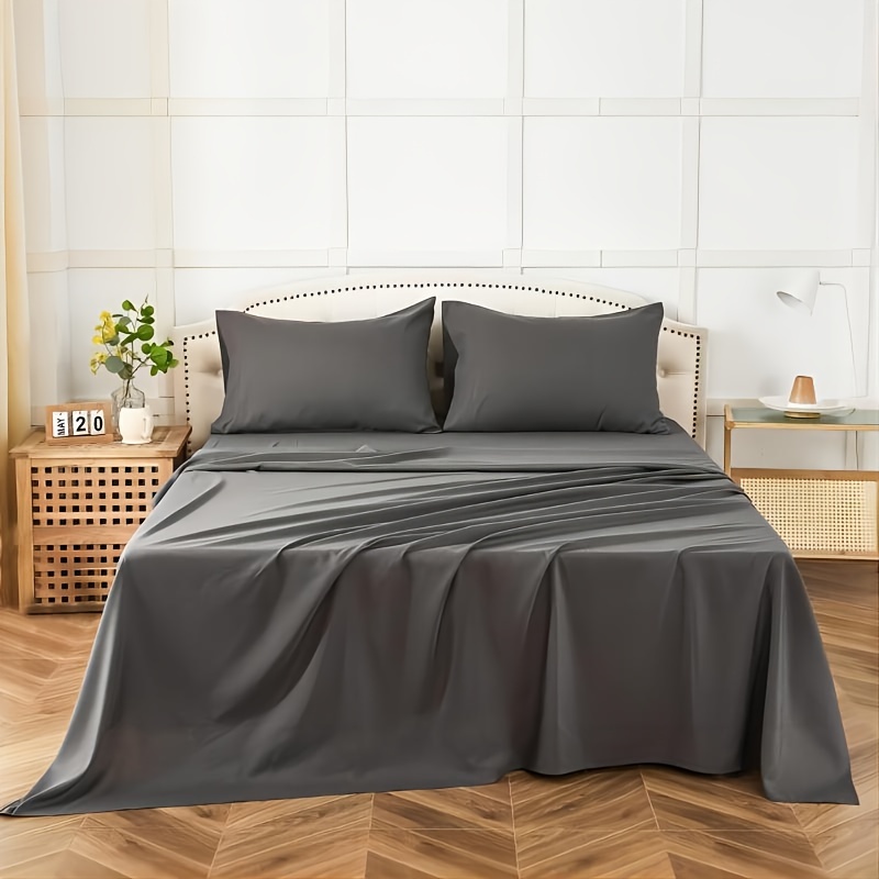 

Sheets Set 4 Piece, Hotel Luxury Super Soft 1800 Series Microfiber Queen Bed Sheets Set-wrinkle Free & Breathable-14 Deep Pocket Sheets