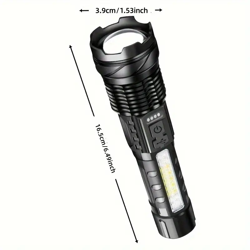 超强力可充电 led 手电筒泛光灯 - 便携式,usb 驱动,2400mah 锂电池,适用于户外露营、钓鱼、狩猎、徒步旅行和紧急情况,露营灯 详情 2