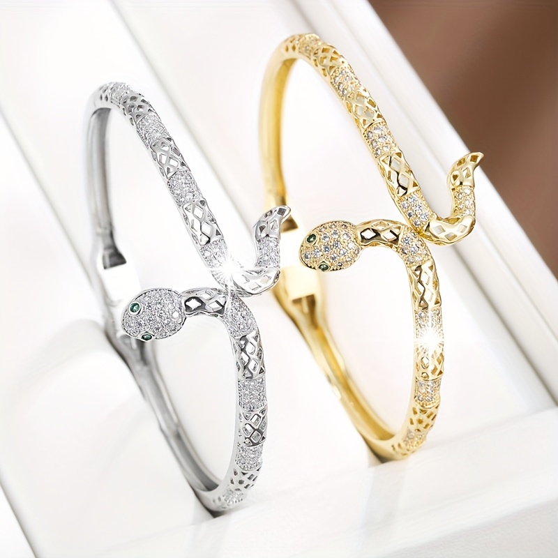 Snake Shaped Zirconia Women's Bracelet