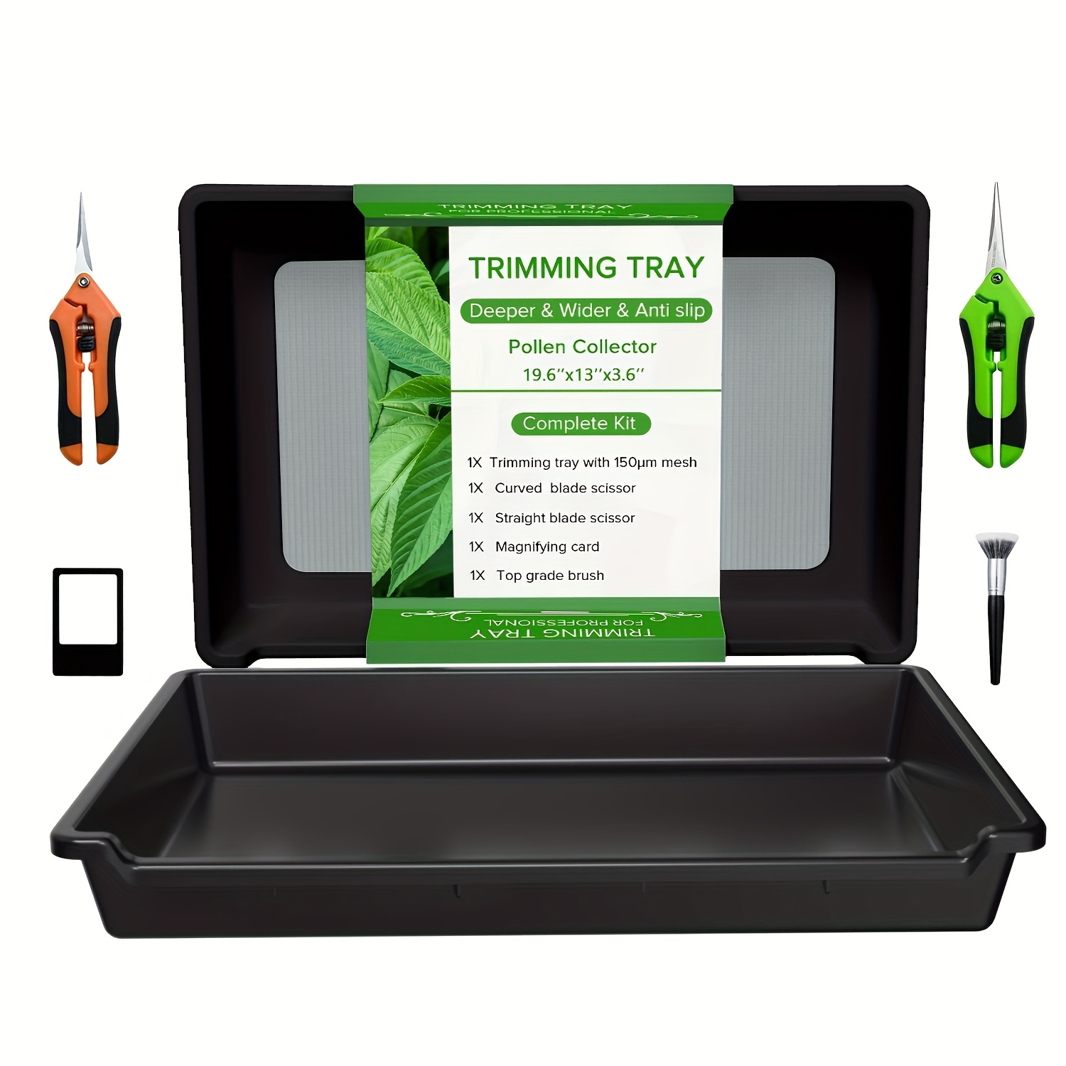 1pc Of Planting Tray With Multiple Colors Heavy Duty 2-in-1 Trimming Tray, Dry Sift Screen Set With 150 Micron Fine Mesh Screen And 2 Trimming Scissors