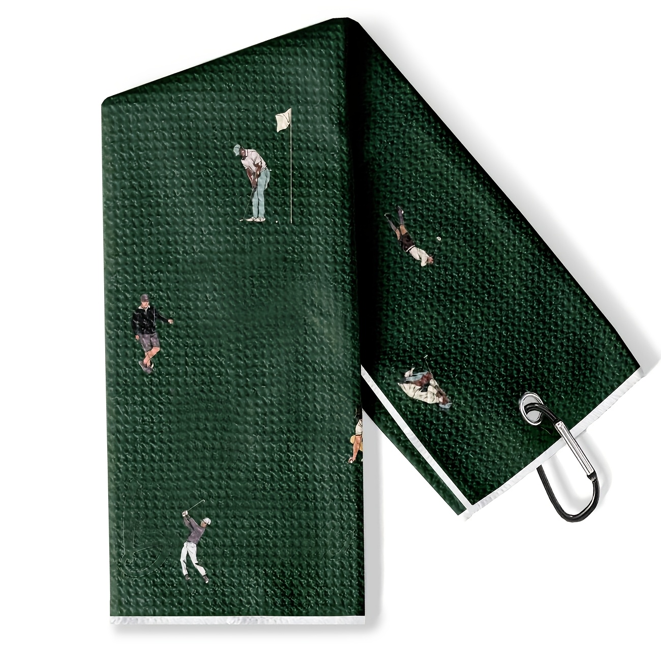 TEMU Serviette de 1 pièce avec un motif imprimé amusant sur le thème du , représentant de des scènes de golfeurs et golfeuses de faire un swing, de