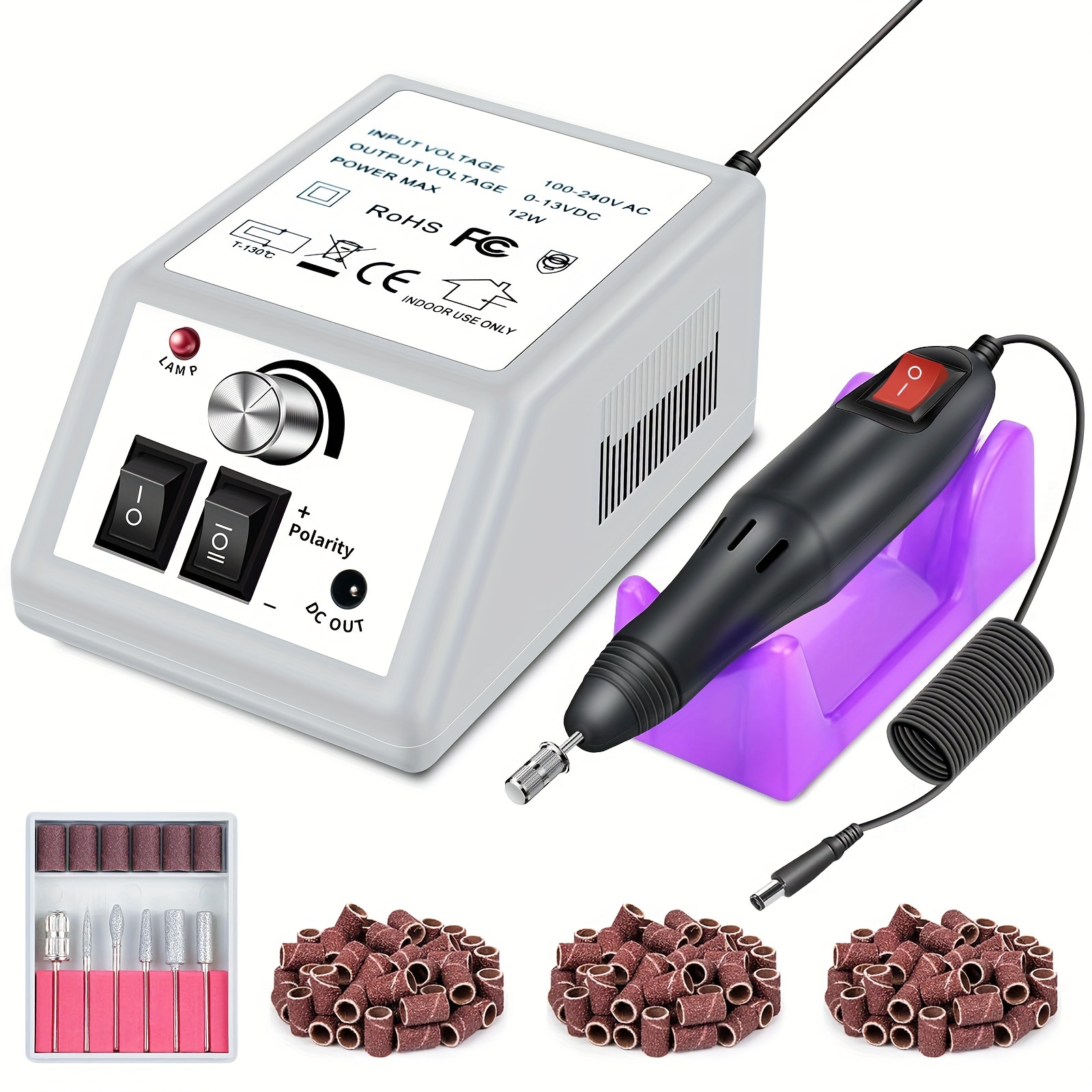 

Electric Nail Drill Machine Nails File Electric Nail Drill Kit Low Noise Vibration With 156pcs Sanding Bands Gel Nails Polisher Sets For Home Salon Use Manicure Pedicure (gray)