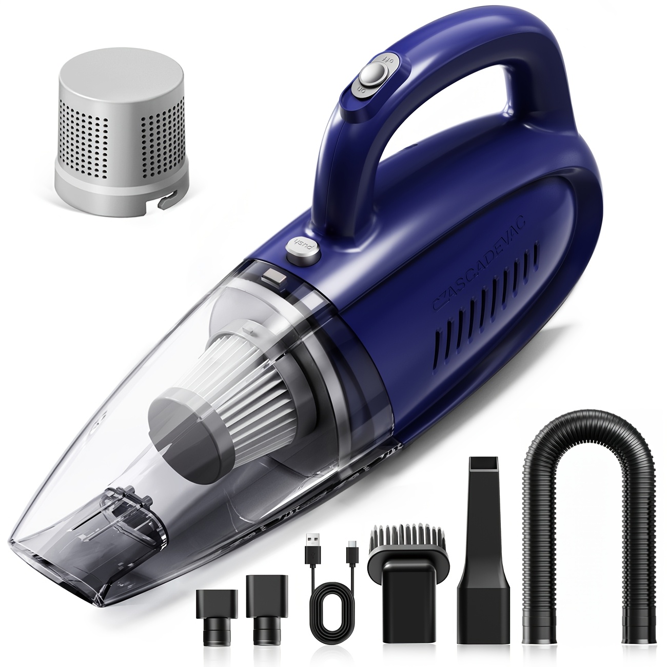 TEMU Vacuum Cleaner, With 8000pa Super , 2000mah Large Capacity, Screens, Equipped With 5 Matching Additions, Suitable For Car Interiors, Home