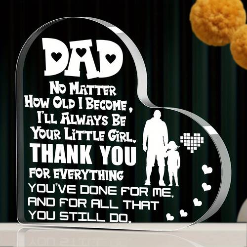 2d flat 2d flat a 2d piece heart shaped acrylic for fathers a versatile holiday present a plaque to show appreciation on fathers day requires no power