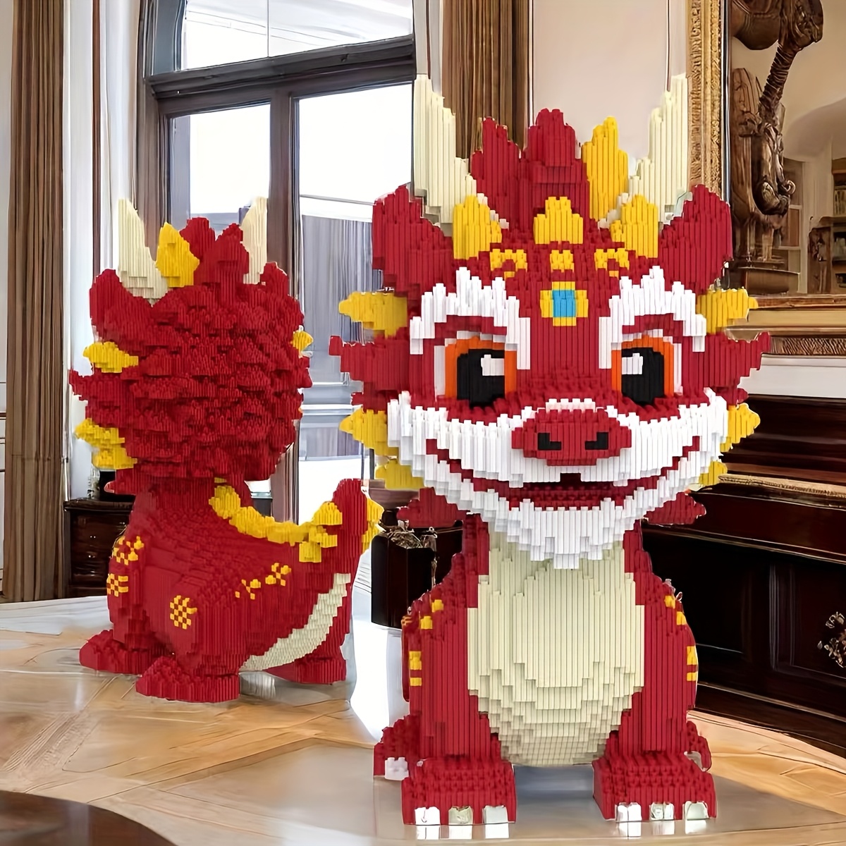 1050pcs Flame Dragon Assembly Block Model Set