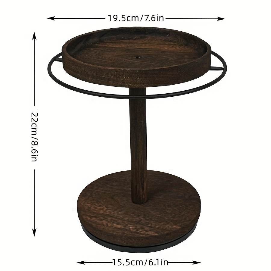 360° Rotating Sunglasses Organizer Glasses Holder Metal Frame With Wood Base And Tray Eyeglasses Storage Display Stand, Holds 12-16 Pairs Of Glasses For Dining Table Dresser Desk Bedroom
