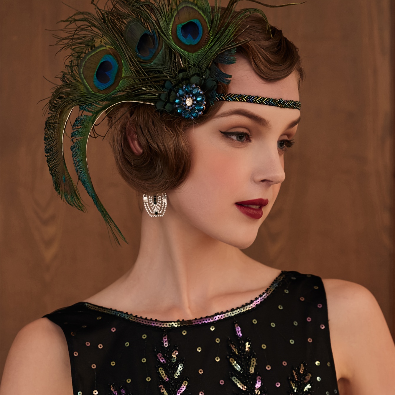 1920s flapper headband roaring 20s beaded - Temu display picture 2