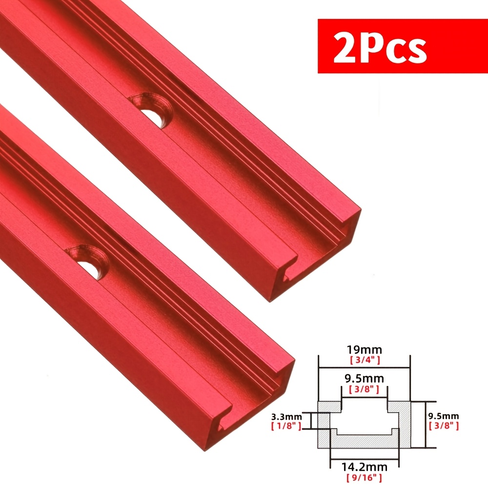 2 pezzi guida scorrevole a t da 600 mm per falegnameria con scanalatura a t angolata in   di alluminio, fissaggio per guida scorrevole angolata con scanalatura a t 19x9,5 mm,   di fissaggio con bullone a t - per tavolo  , pialla per falegnameria e uso fai da te