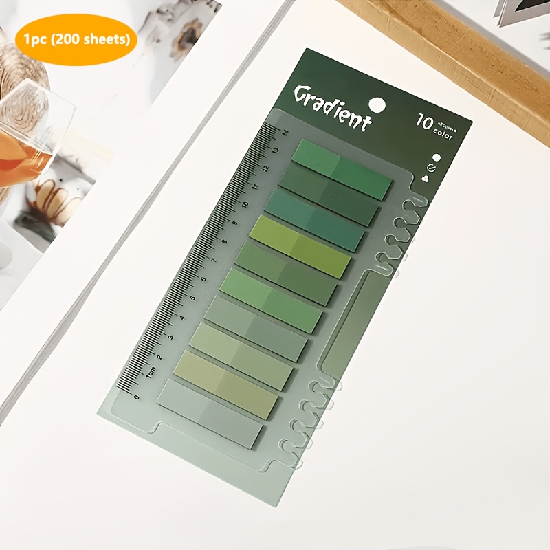 1pc (200 Sheets) Pet Colored Sticky Notes | Semi-transparent Bookmark, Self-adhesive Page Labels, And Removable, Ideal For Binding And Indexing, Research Guides