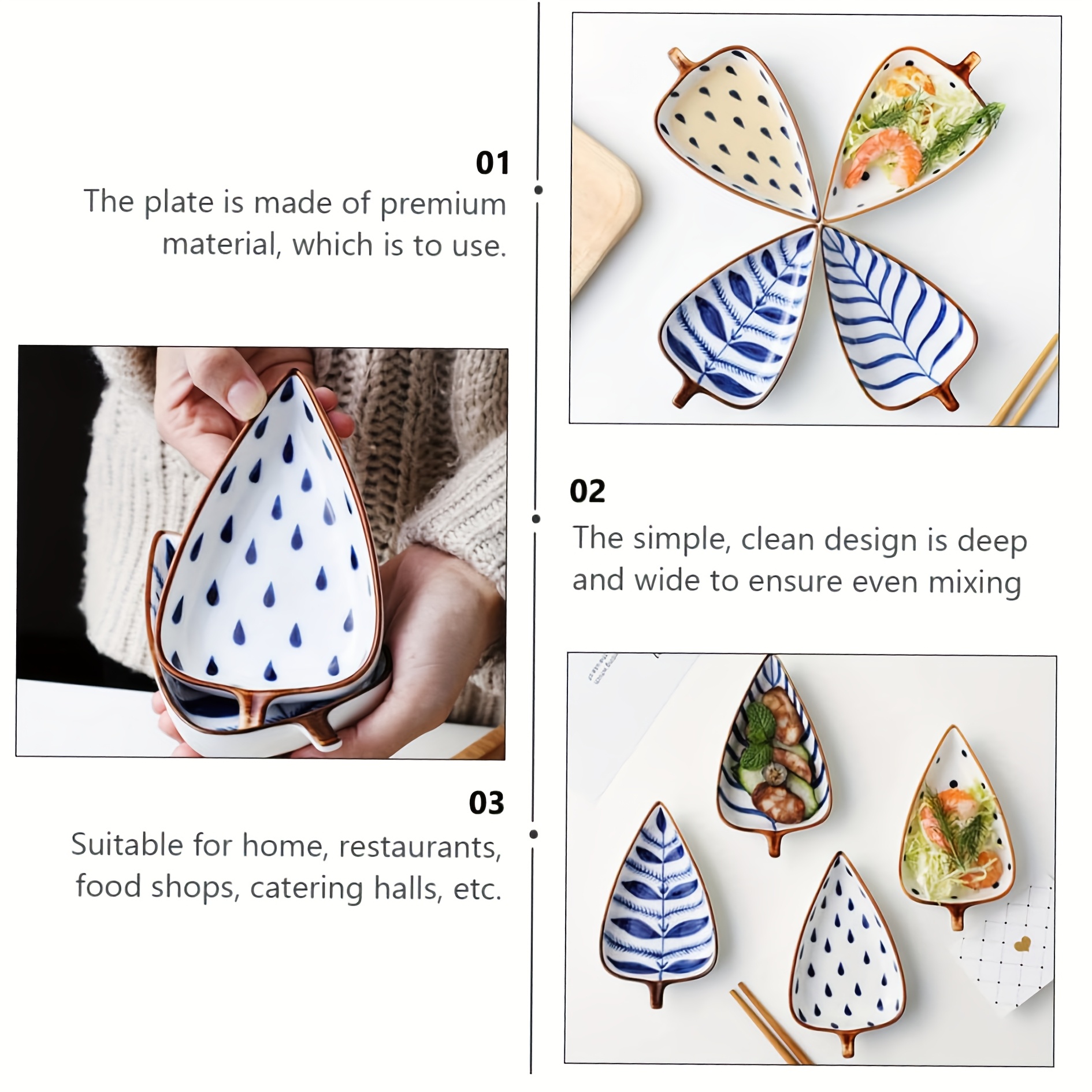   underglaze color hand painted leaves ceramic seasoning dish creative   tray combination home sauce dish butter dish Product details 5