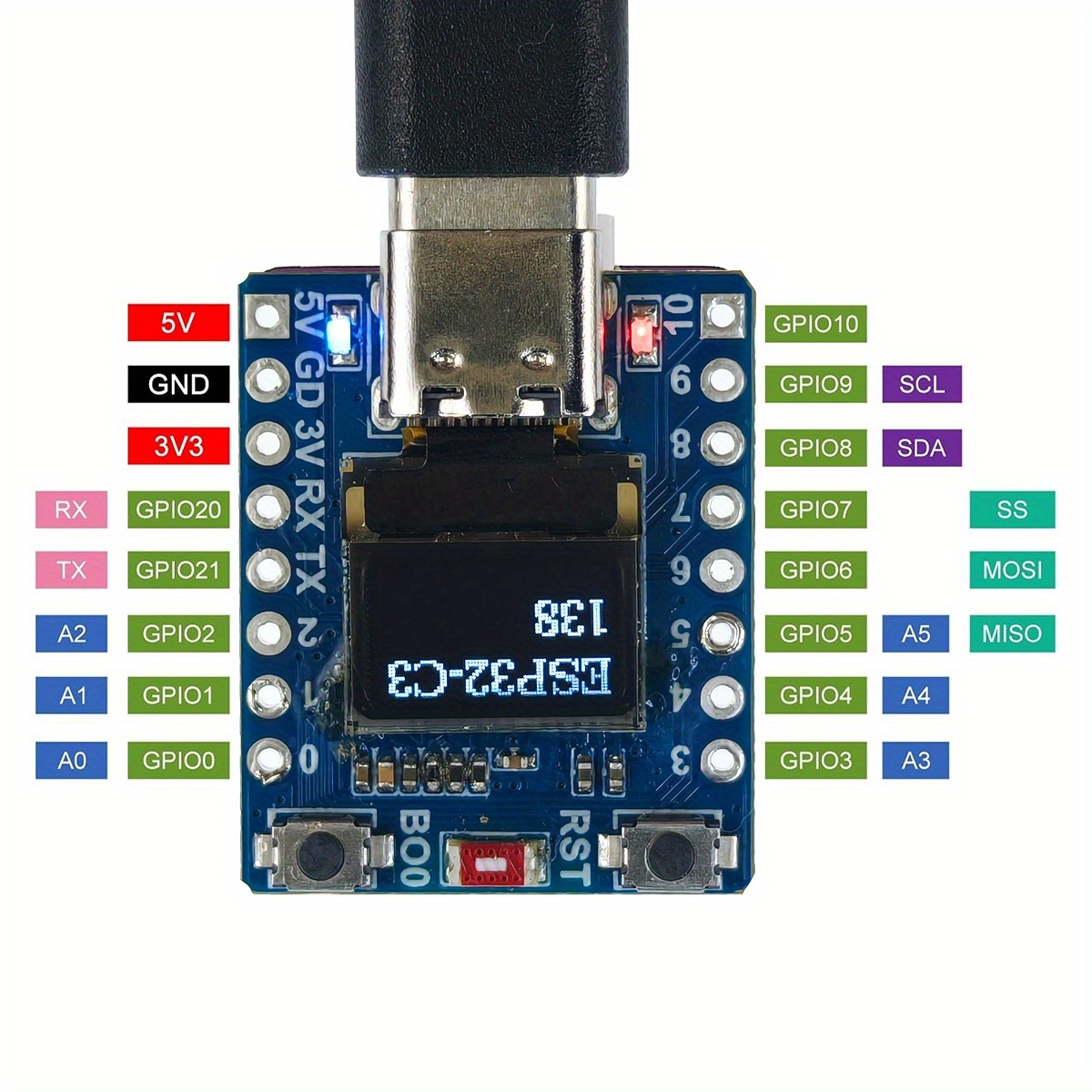 набір з 3 esp32   oled плат для розробки з антеною wifi bt esp32 c3 та 0,42-дюймовим oled модулем Опис товару 2