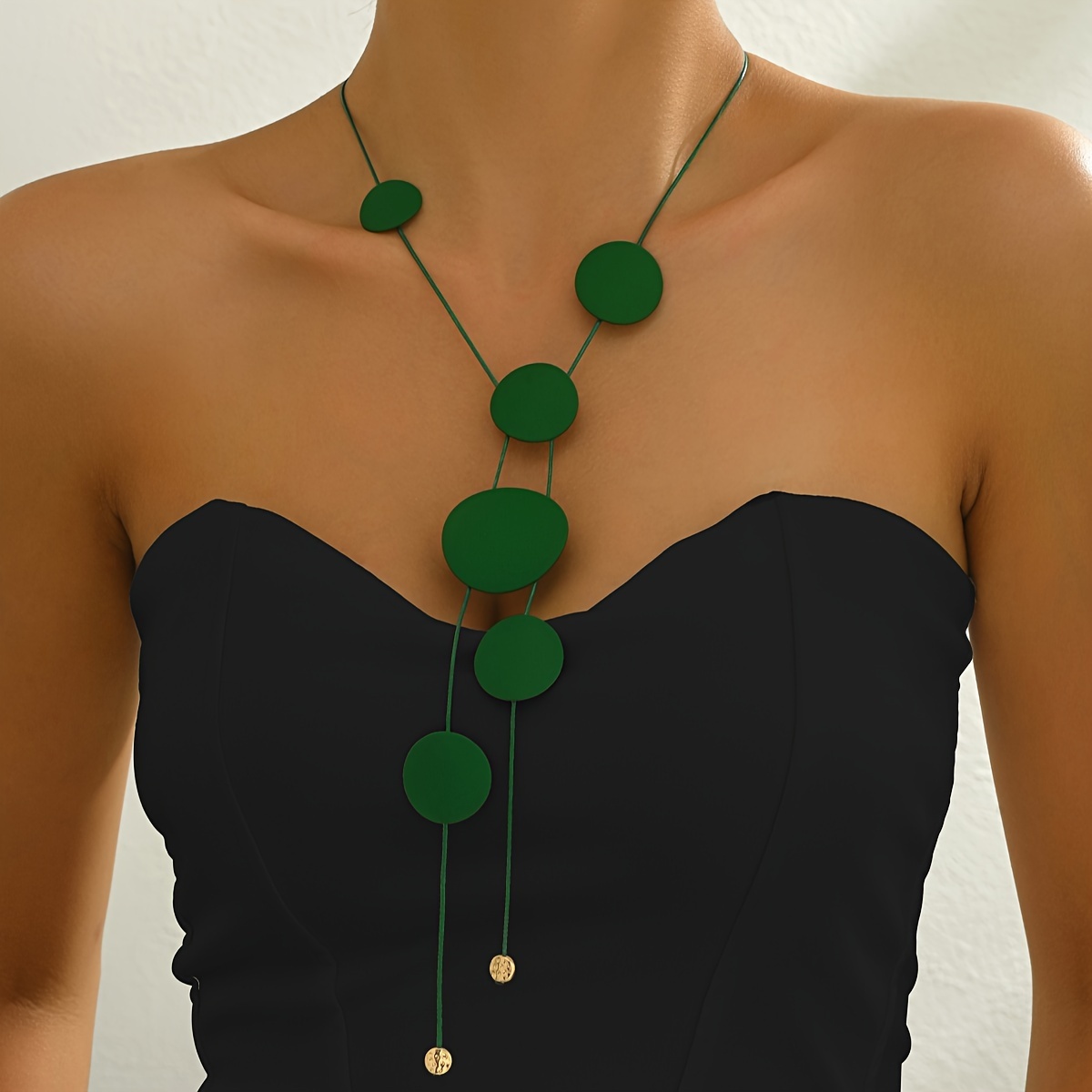 Women's Geometric Circle Pendant Y Necklace