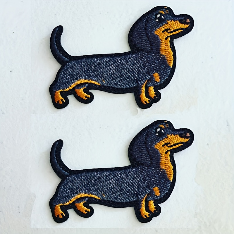 1/2 Dachshund Embroidered Patch, Puppy Patch, , Cute Patch, Iron-on, Suitable For Clothing, Backpacks, Hats, Decorative Patch