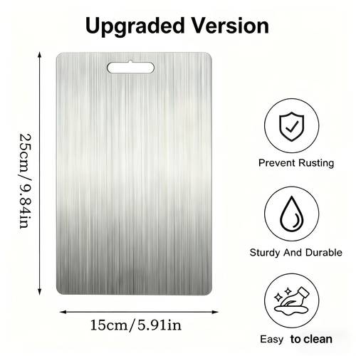 this high quality titanium cutting board features a double sided anti slip base easy to is suitable for indoor and outdoor use an essential kitchen tool for home dining camping picnics and christmas