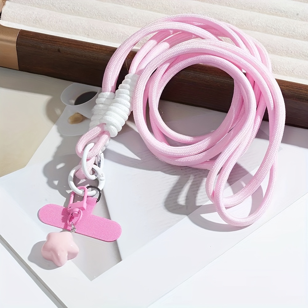 E-shop Bunte Nylon-Umhängeband-Handyschlaufe – Strapazierfähiges, verlust- diebstahlsicheres Umhängeband mit Herz-Anhänger, geeignet für Reisen im