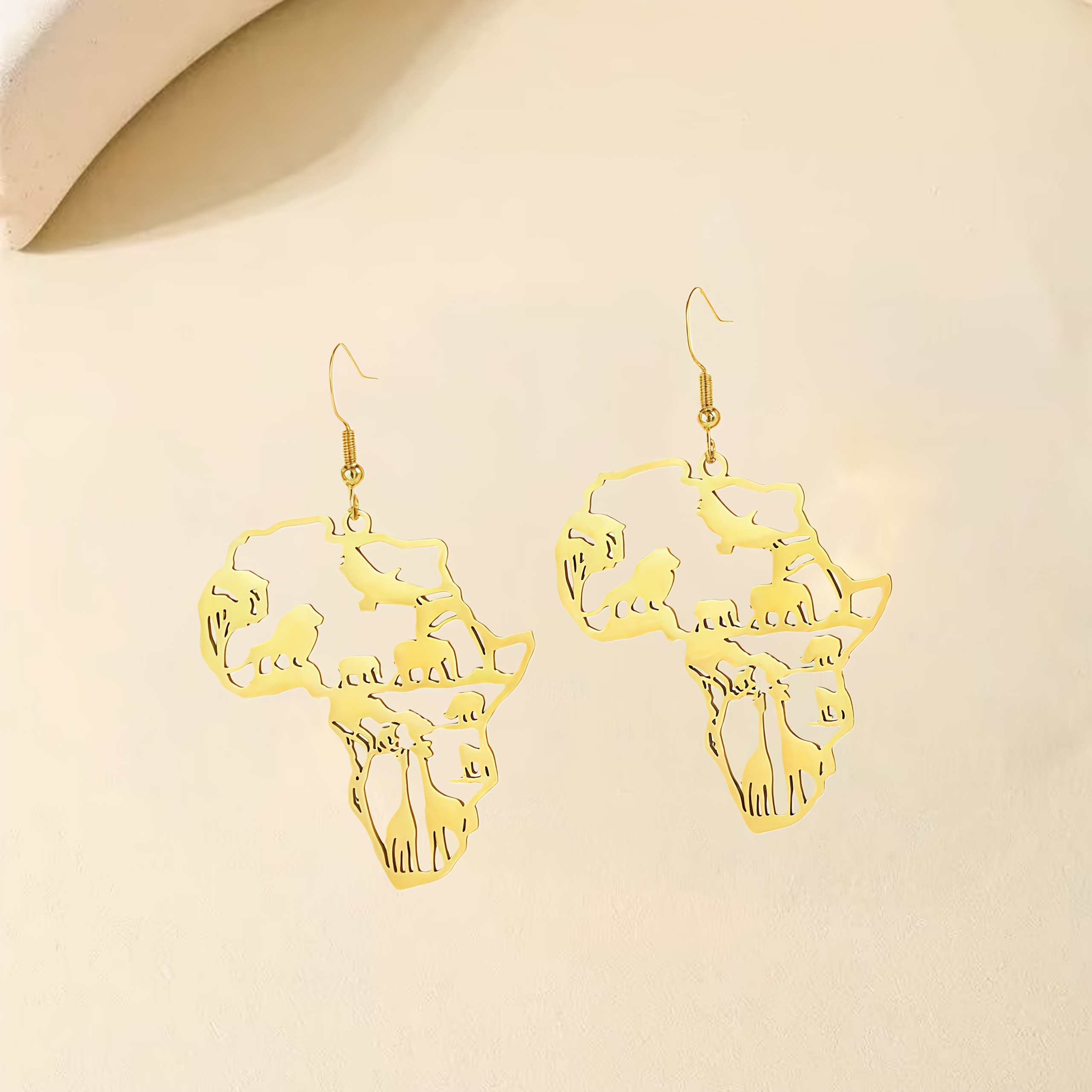 Women's Unique African Map-Inspired Earrings, Daily Wear
