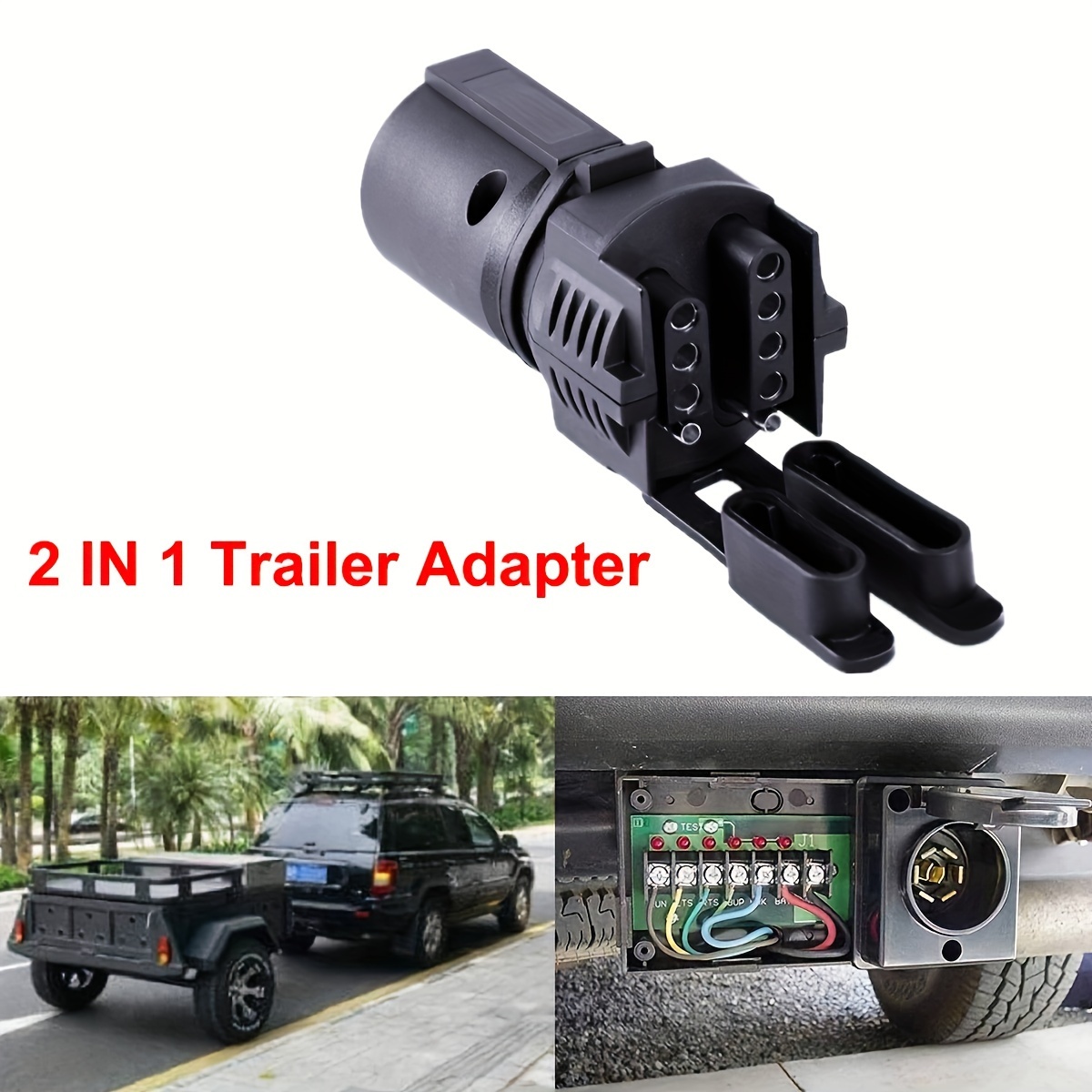 

7-pin Round To 4-pin And 5-pin Flat Blade Trailer Adapters For All Types Of Vehicles Without Damaging The Vehicle - Easily To Connect Your Trailer