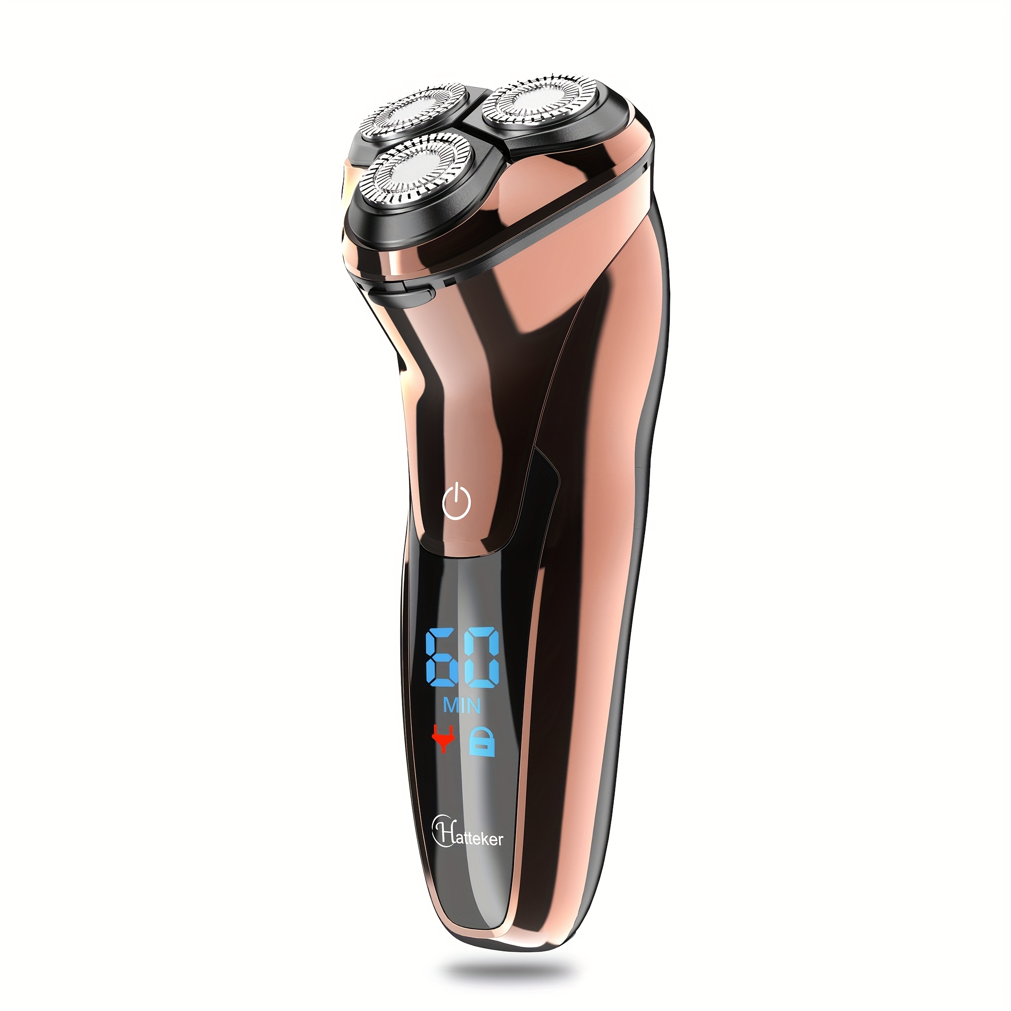 HATTEKER Electric Shaver for Men, Portable USB Rechargeable Razor with LCD Display, Floating Beard Trimmer, 600mAh Lithium Battery, Home Use Grooming Kit