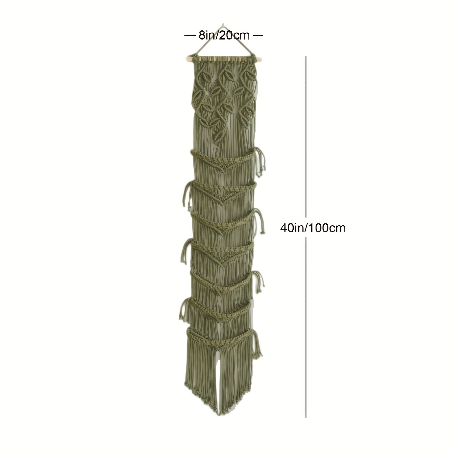 TEMU 1 Px de almacenamiento para sombreros de estilo bohemio, soporte para exhibir gorras de béisbol, colgante de pared de macramé con borlas