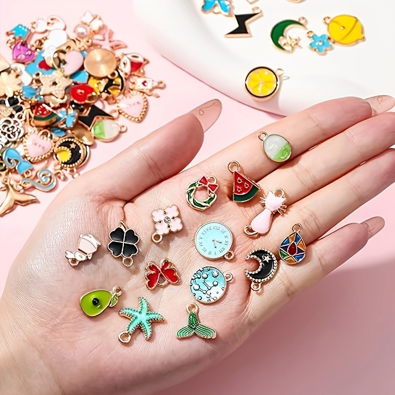 Making Kit Assorted Charms For Jewelry Making QIKAIDE Purple Beads