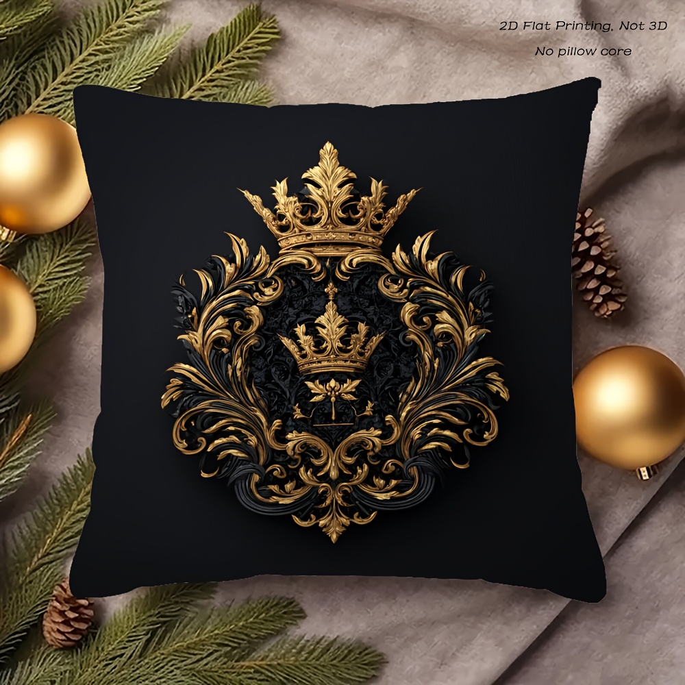 TEMU 1pc, 2d Flat Multiple Sizes Double-side Printing Short Pillowcase, Royal Throw Pillows Covers, Suitable For Sofa, Living Room, Bedroom, Office