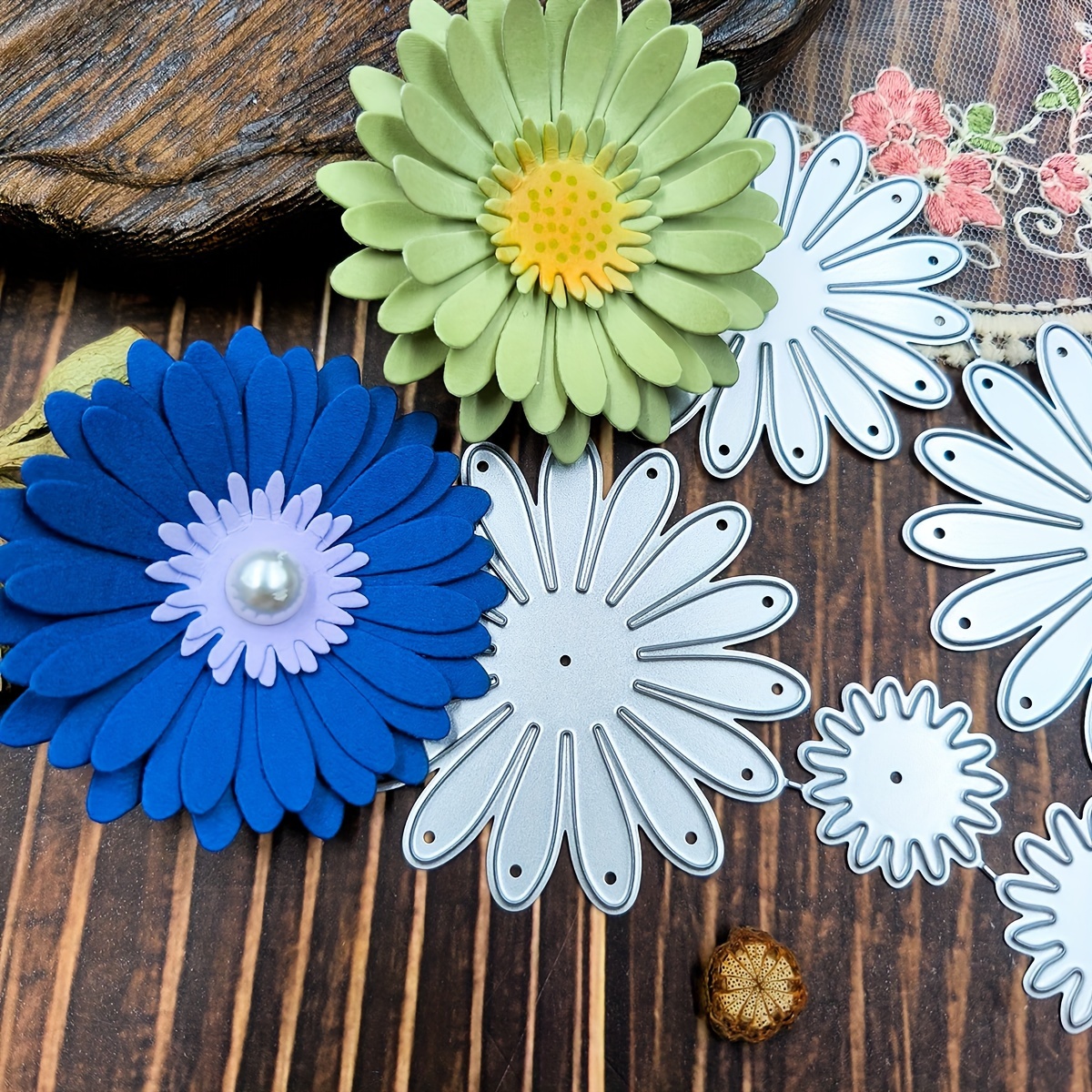 

1pc Daisy Flower Metal Cutting Die For Diy Scrapbooking, Card Making & Crafts - High-quality Carbon Steel Embossing Stencil