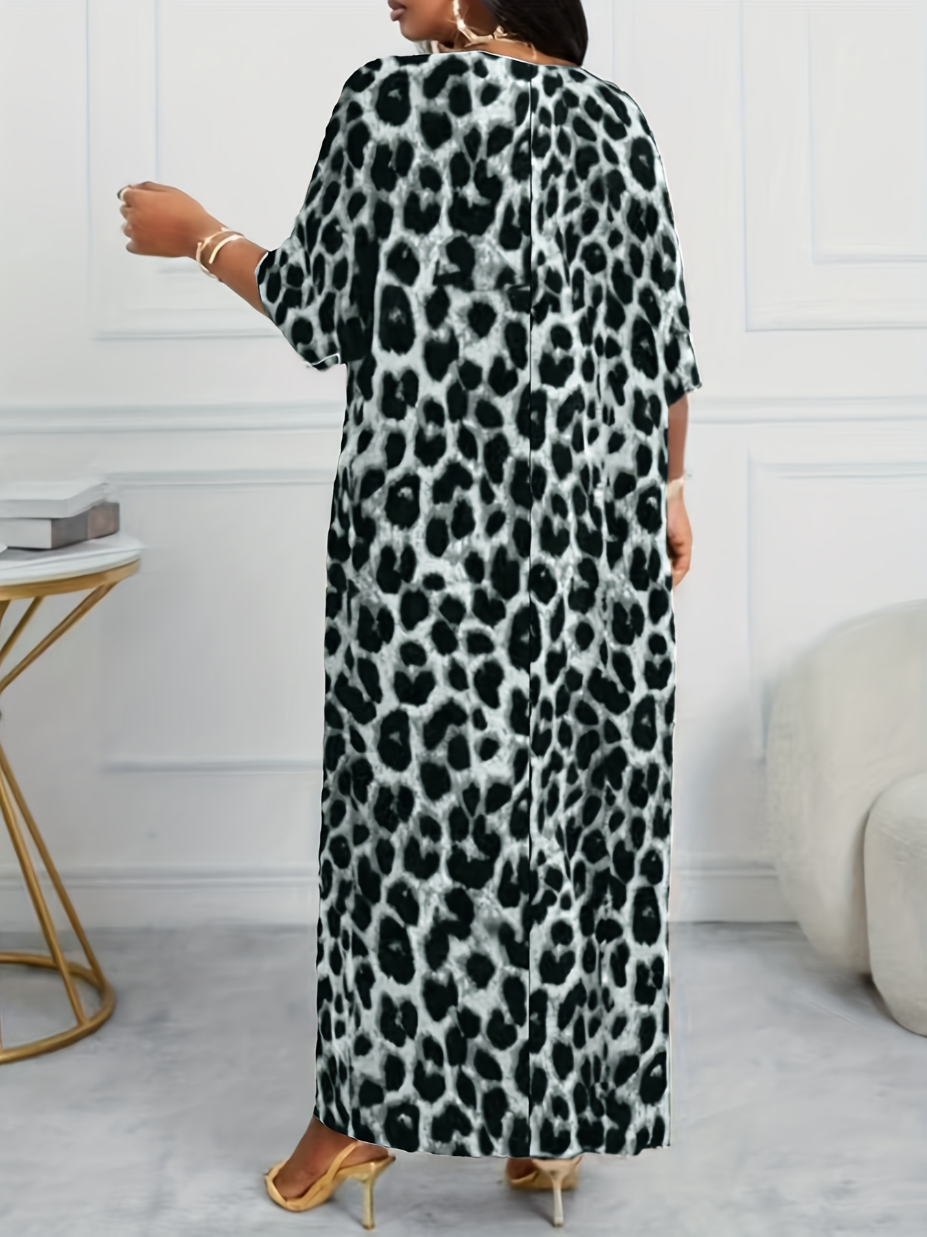 plus size plus size an elegant loose fitting v neck dress a - Temu Germany