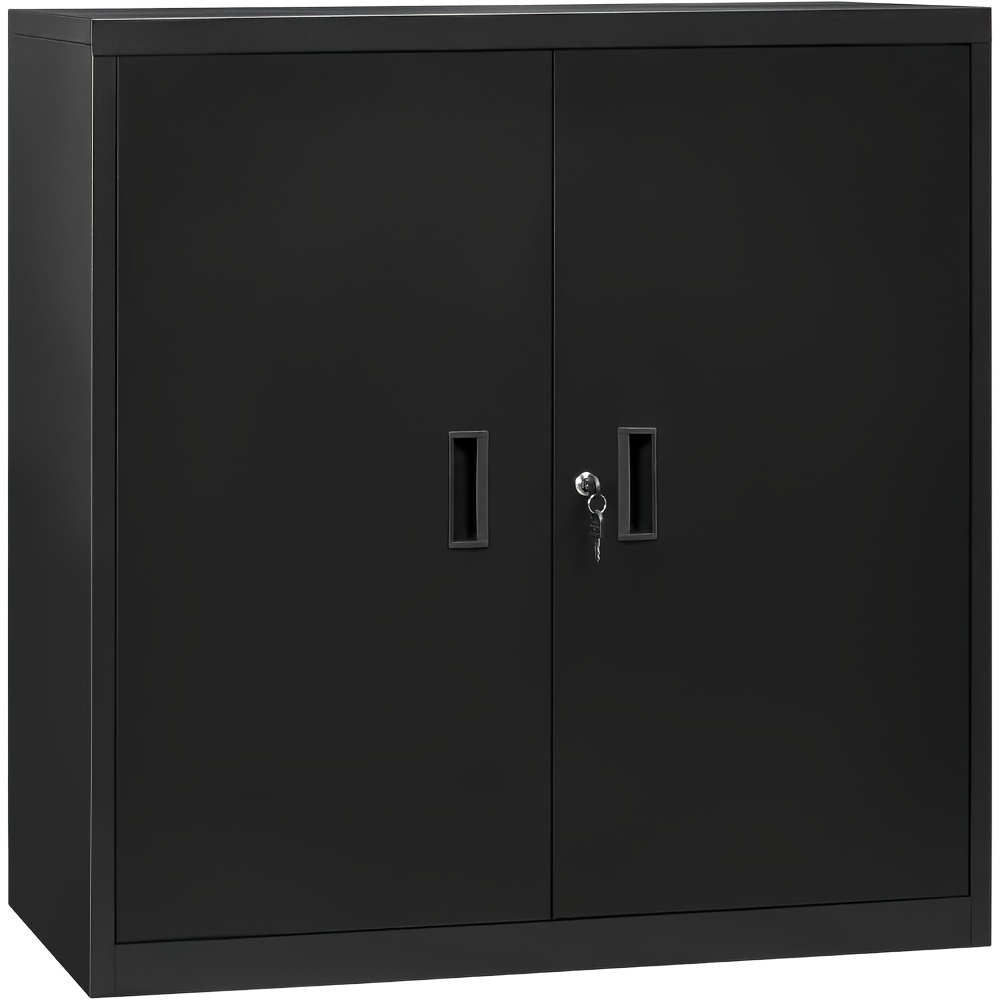 1pc Locking Filing Cabinet With Height-adjustable Shelves, Locking Metal Cabinet, Office Cabinet Storage Cabinet Multifunctional Cabinet, W 90x H 92x D 40 Cm