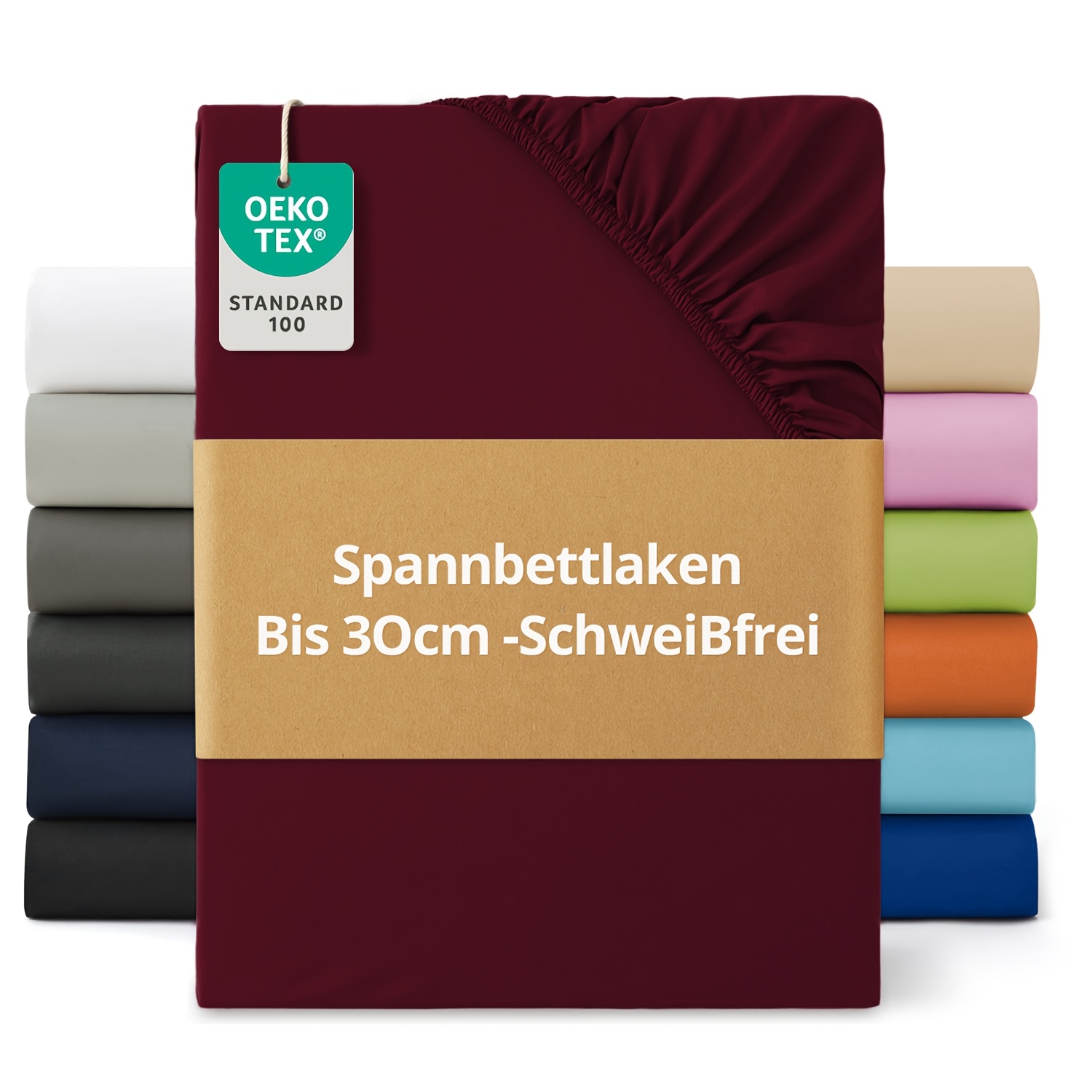 Image of 1pc Blend Jersey Fitted Sheet, Fitted Sheet With Elastic Corners, Hypoallergenic, Breathable Bed Sheet For Mattresses, Toppers, And Box Suitable For Spring Beds, Bedroom, Dorm And Random Color