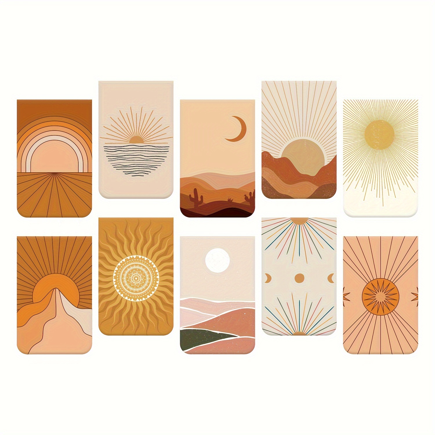 10pcs Of Magnetic Bookmarks With Abstract , Perfect For Students And Book Lovers