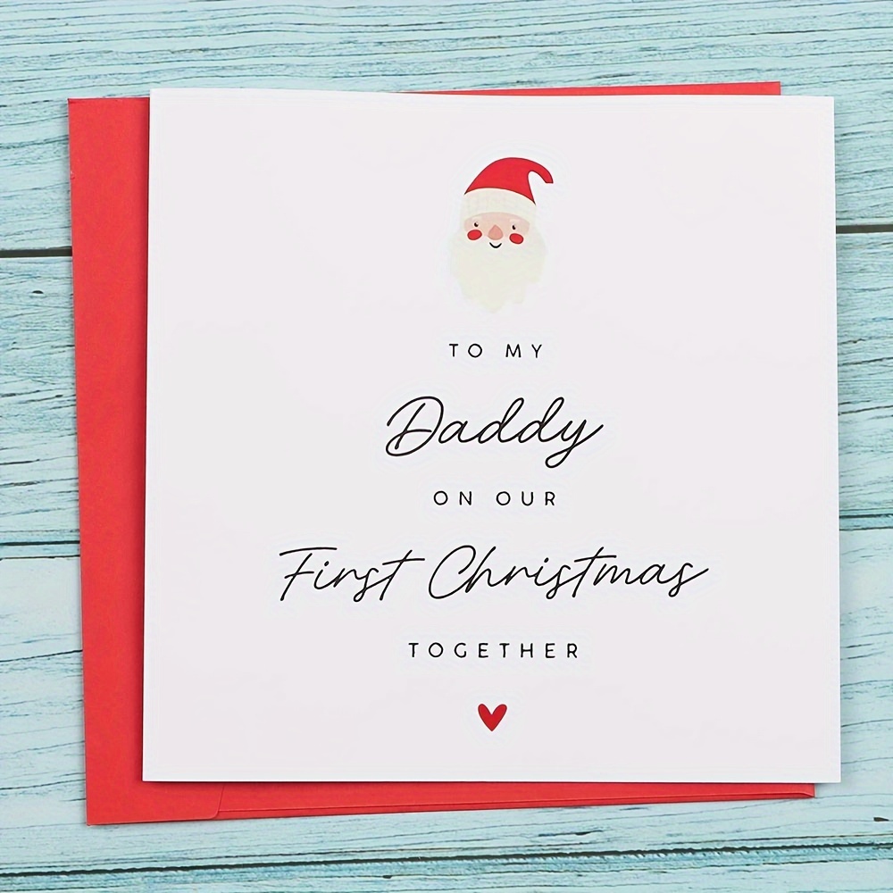 Daddy's First Christmas Card With Envelope - Perfect Gift For New Dads, Unique Office Supplies