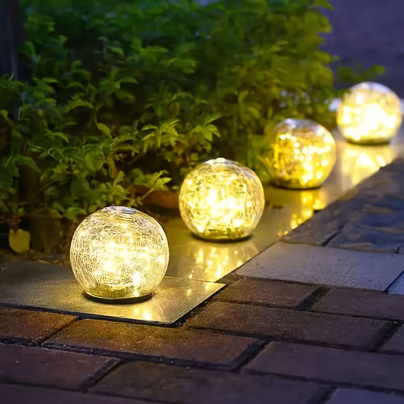 TEMU 4pcs Lights, Round Solar Lights, Outdoor Lights, Perfect For Patio, Yard And Garden Decoration, Outdoor Lighting, Solar Lights Outdoor, Outdoor